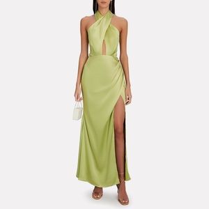 ELLIAT Begonia Cross-Front Satin Maxi Dress
